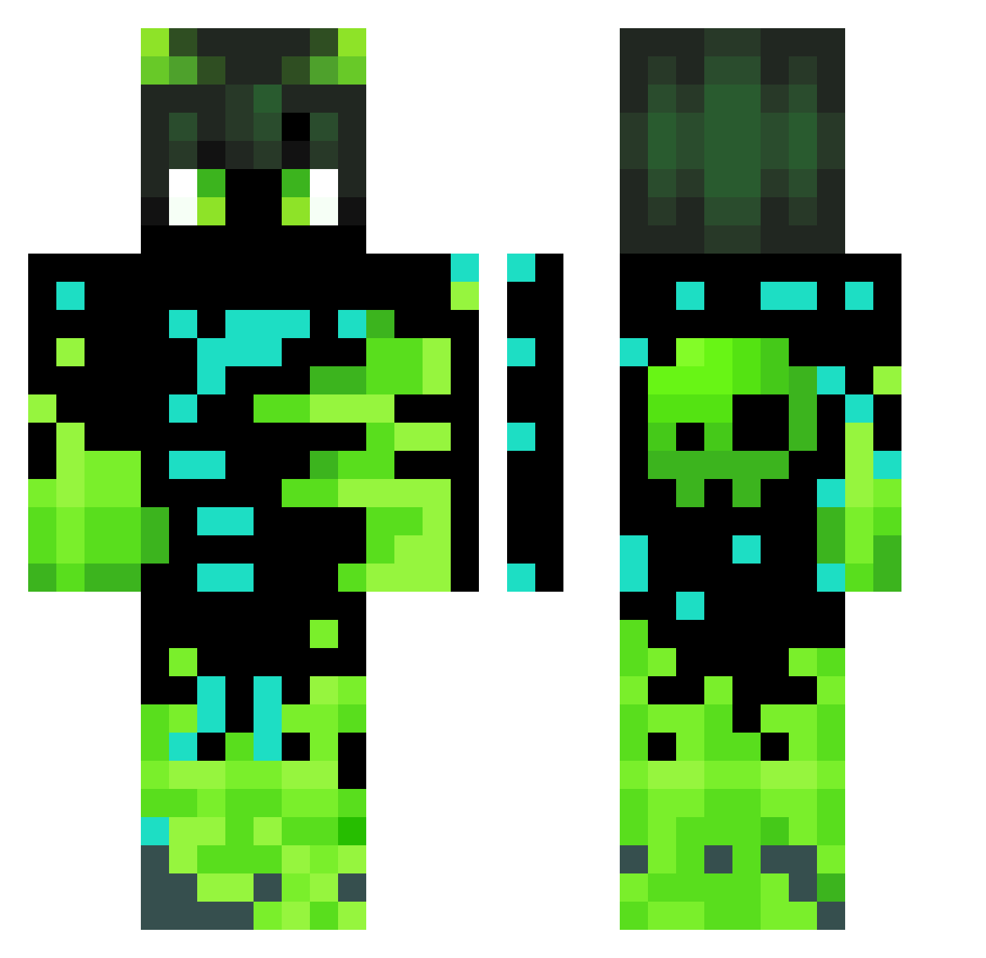 blazi420 Minecraft skin, front and back view