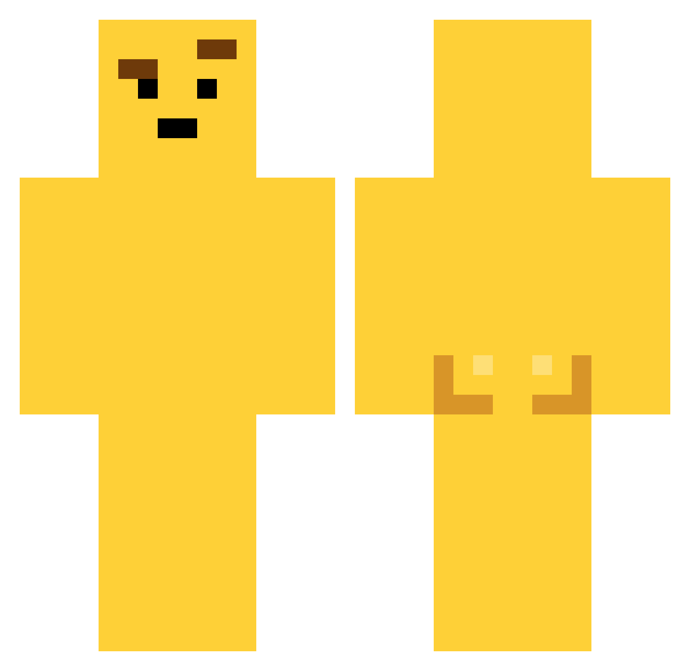 inexhaustibly Minecraft skin, front and back view