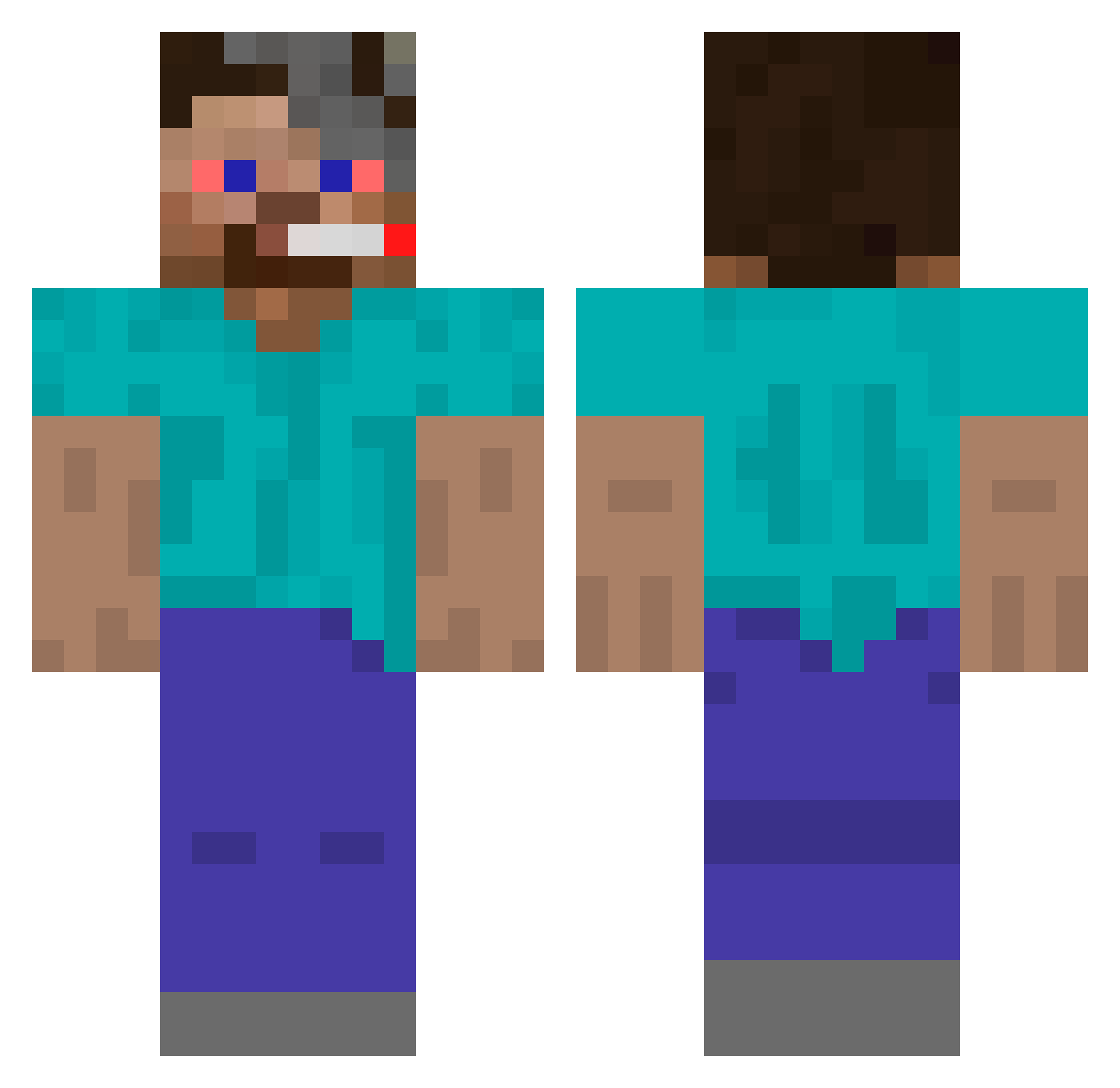 Luksssa Minecraft skin, front and back view