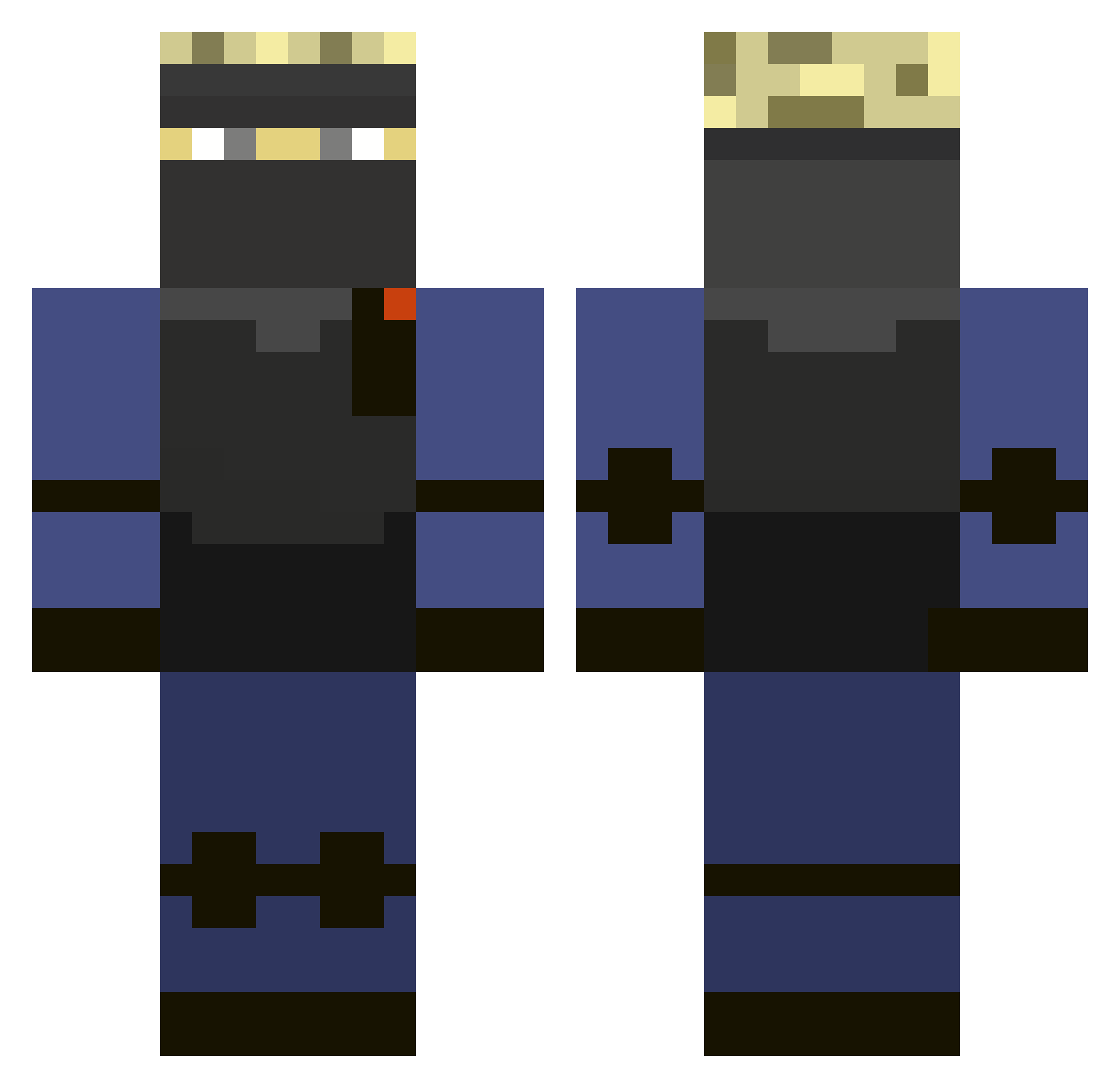 Eugenia Minecraft skin, front and back view