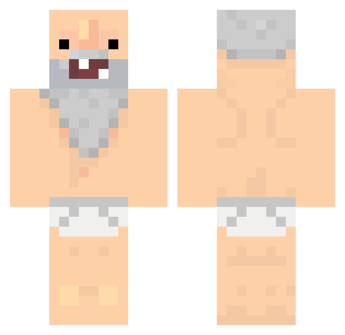 JavaProfileName8 Minecraft skin, front and back view