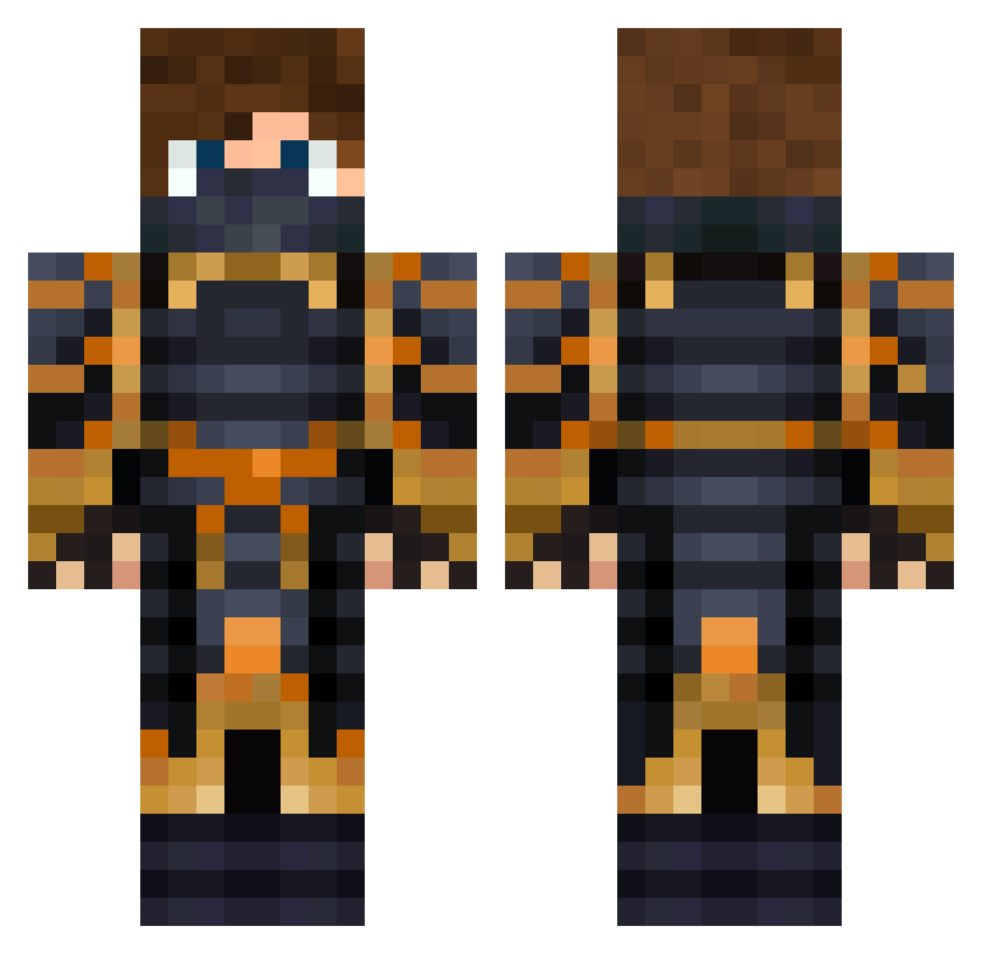 pixselowsky Minecraft skin, front and back view