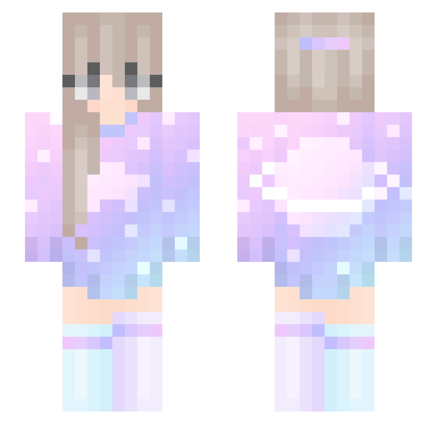 SiCo33 Minecraft skin, front and back view