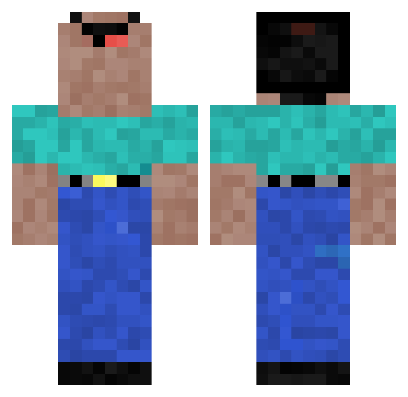 Snapps8950 Minecraft skin, front and back view