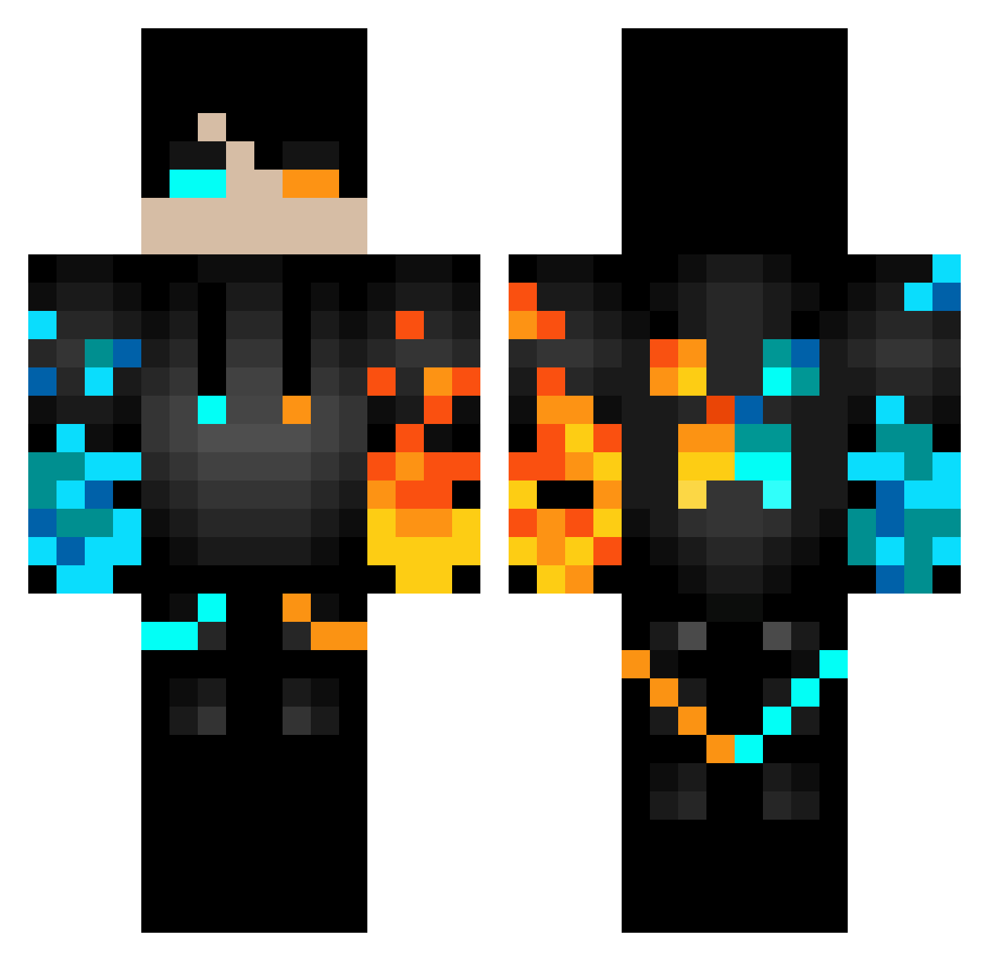Vyuki123 Minecraft skin, front and back view