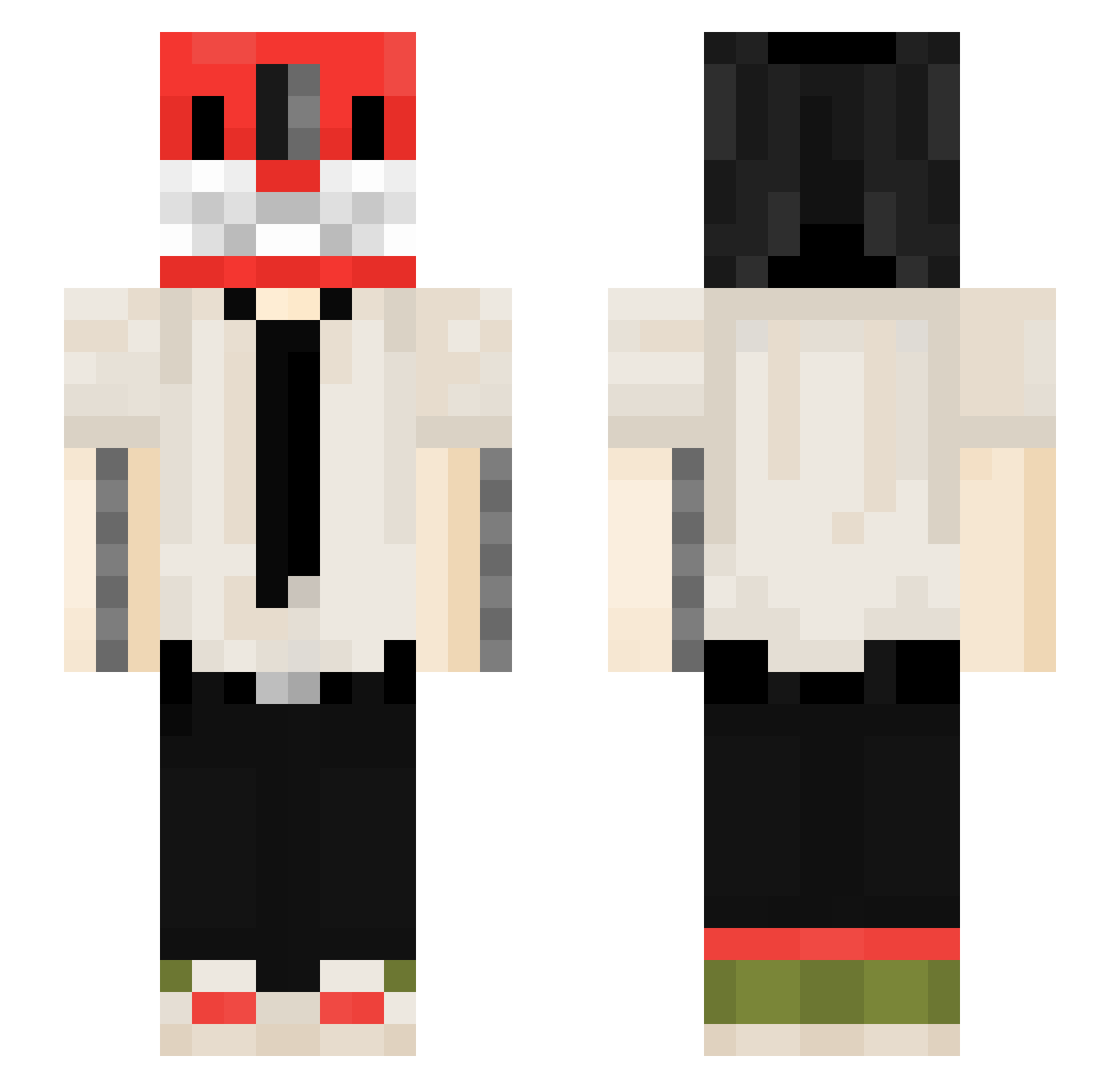 rLumin Minecraft skin, front and back view