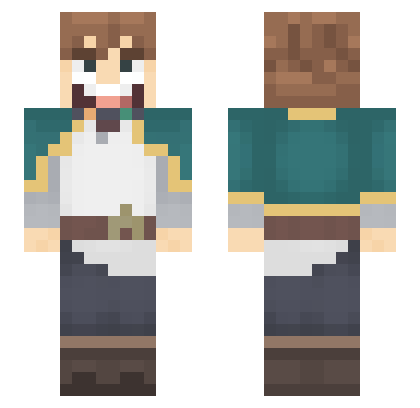 Koszhanoff Minecraft skin, front and back view
