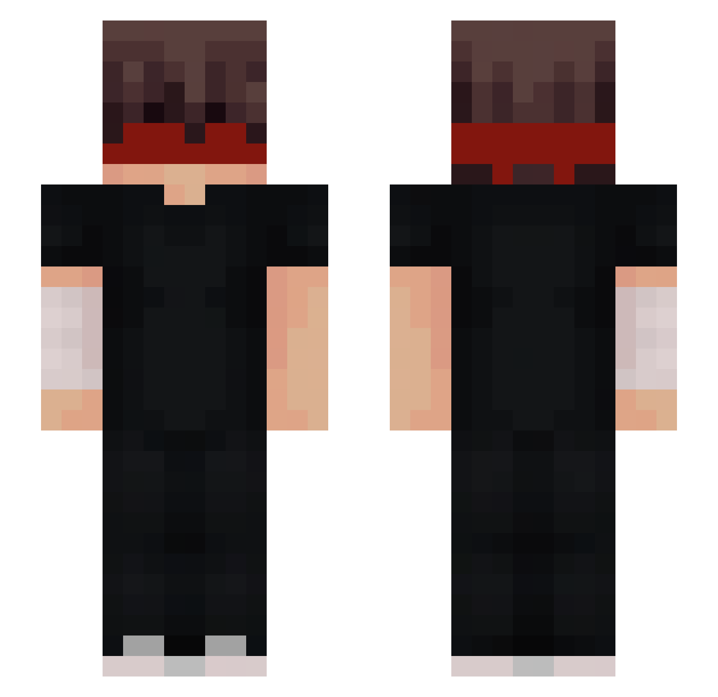 AriseCube Minecraft skin, front and back view