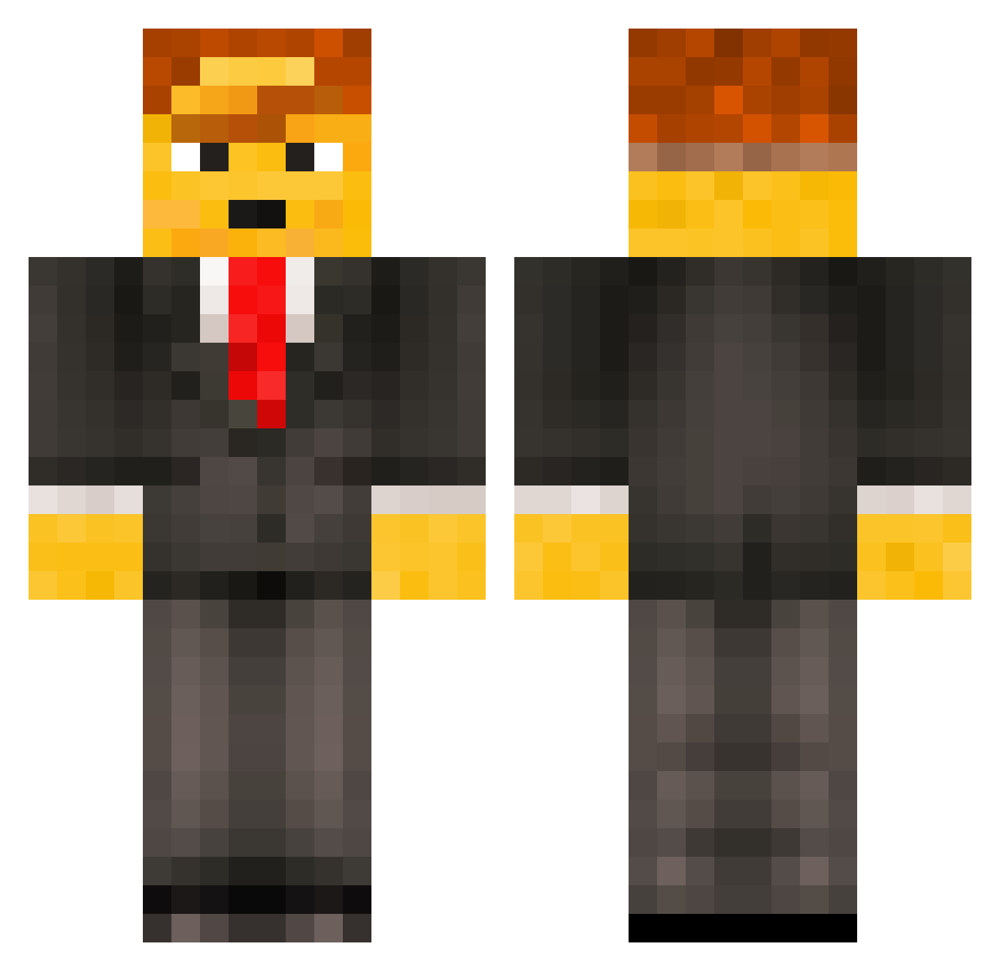 PartyMeatballs Minecraft skin, front and back view