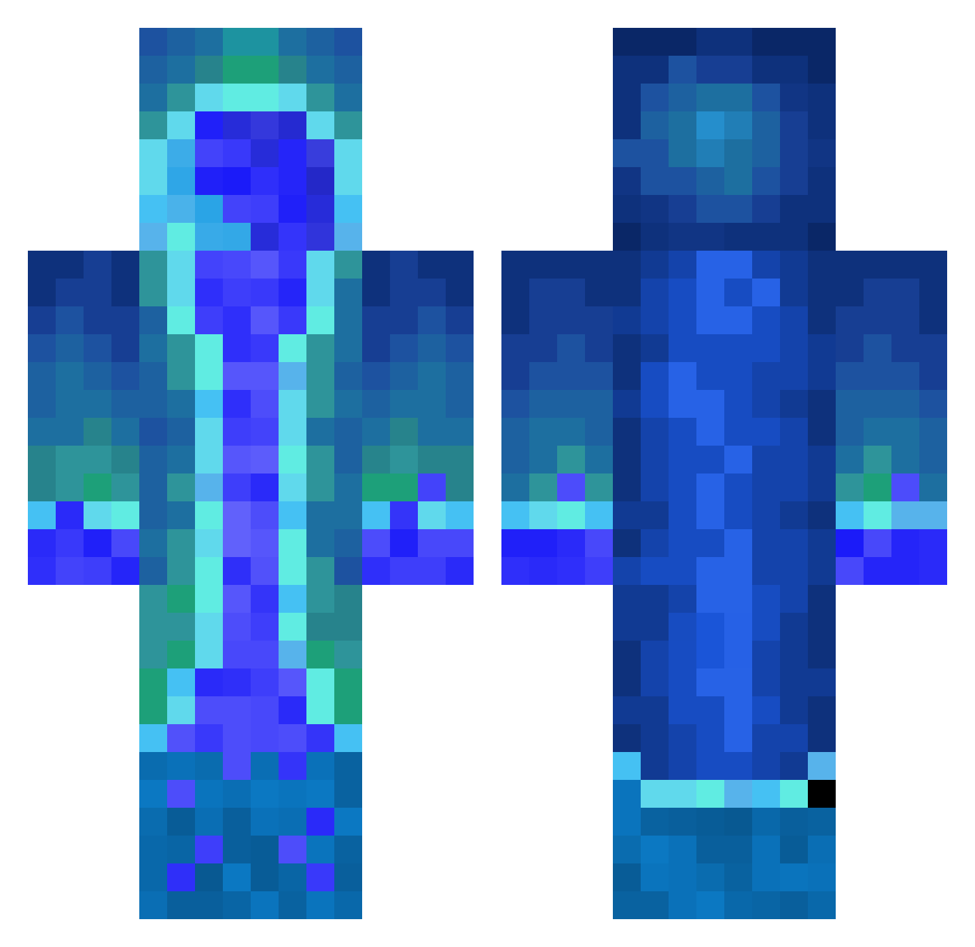 AWILDPIPE Minecraft skin, front and back view