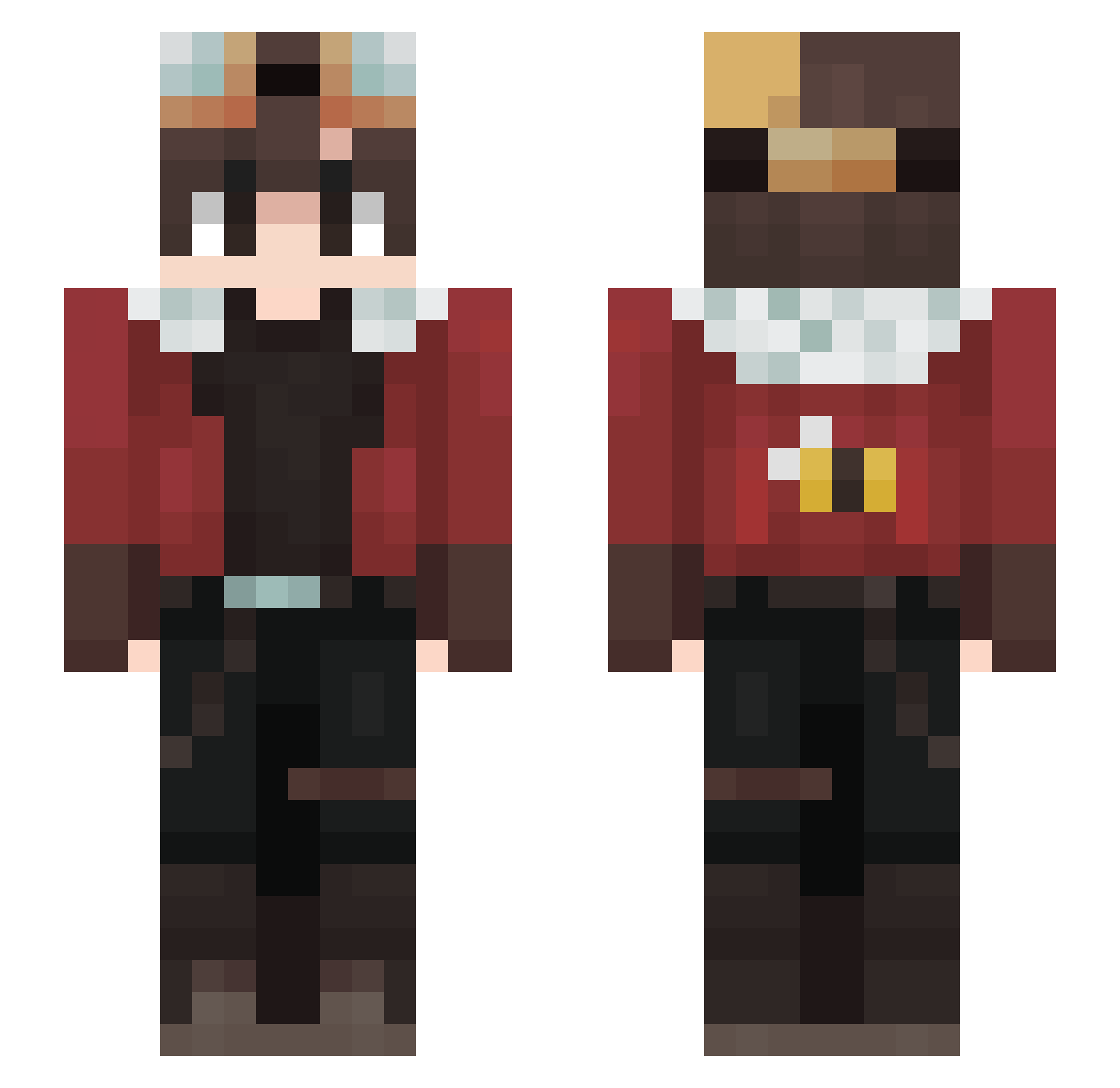 Aguwuz Minecraft skin, front and back view