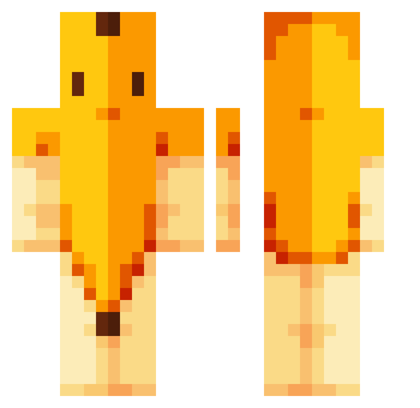 Just_Nellers Minecraft skin, front and back view