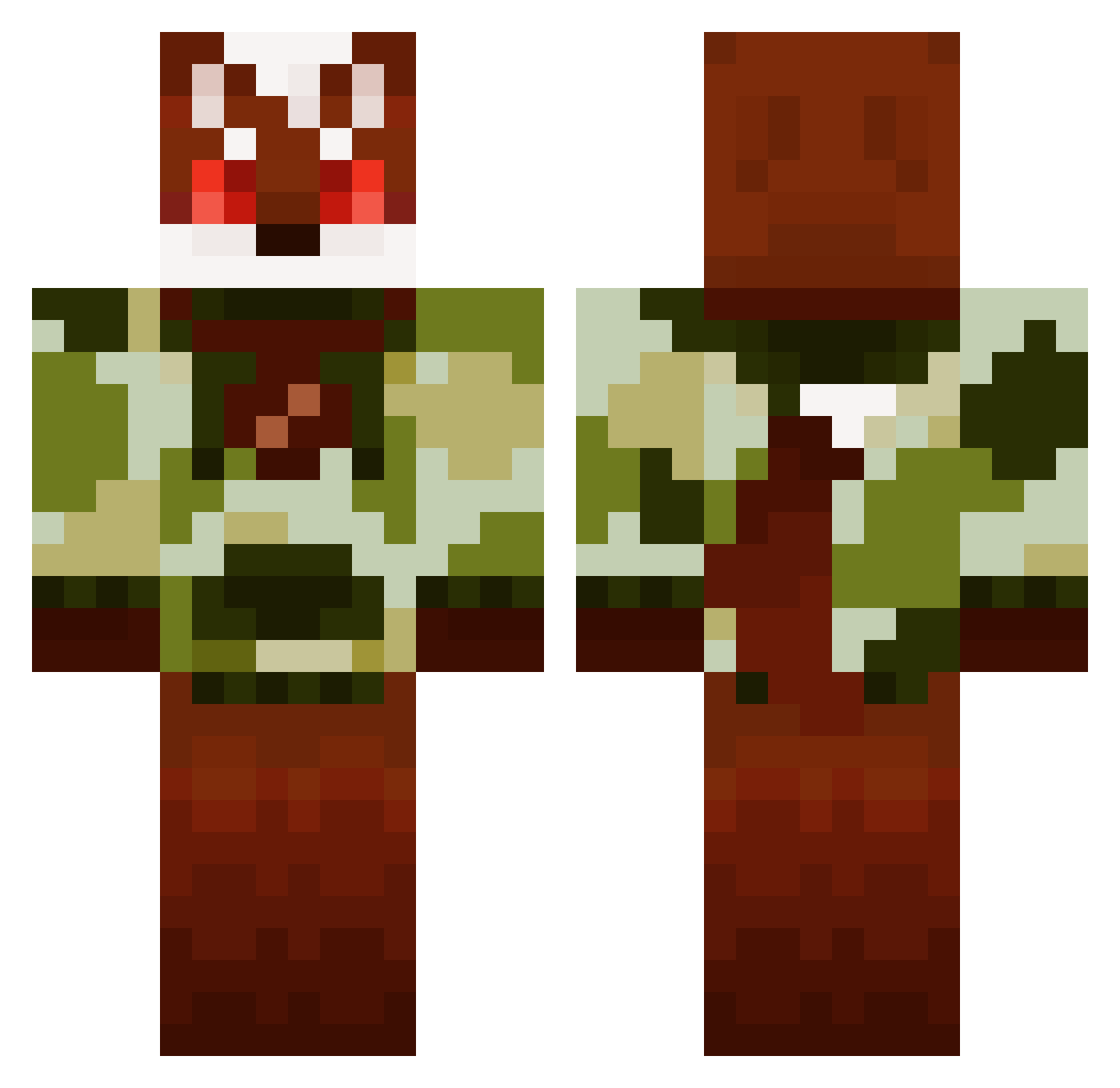 Sp00fie Minecraft skin, front and back view