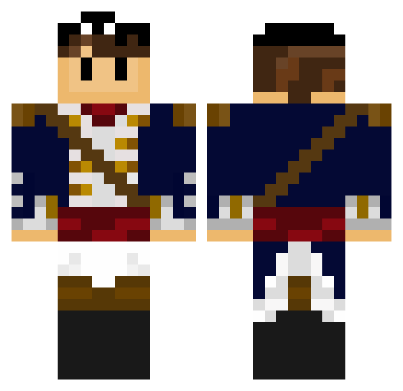 HappyANDExcited Minecraft skin, front and back view