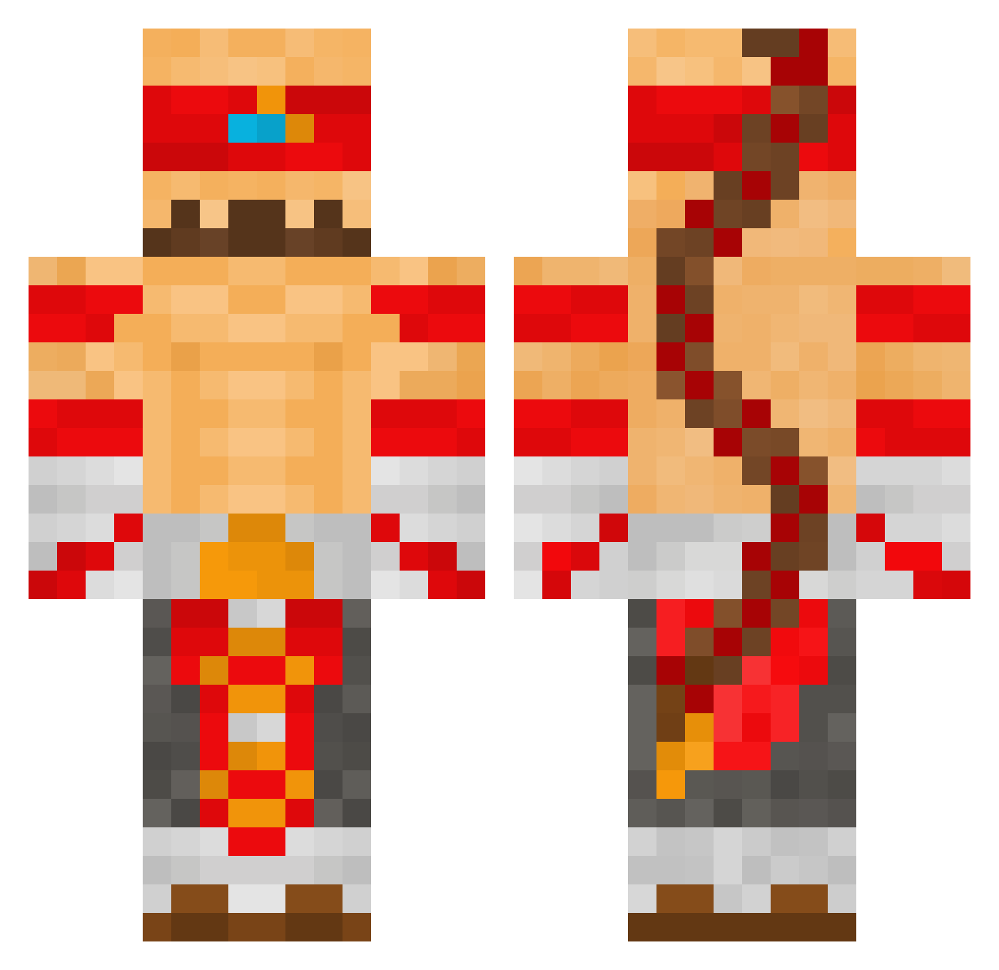 spenkil Minecraft skin, front and back view