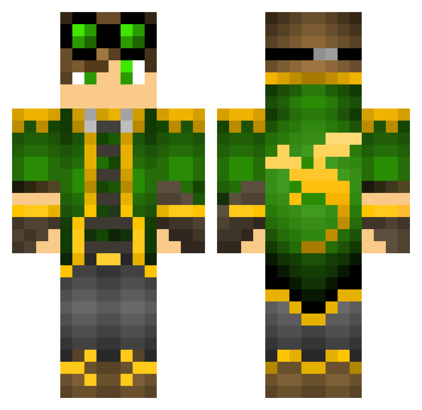 UNGENIUS Minecraft skin, front and back view