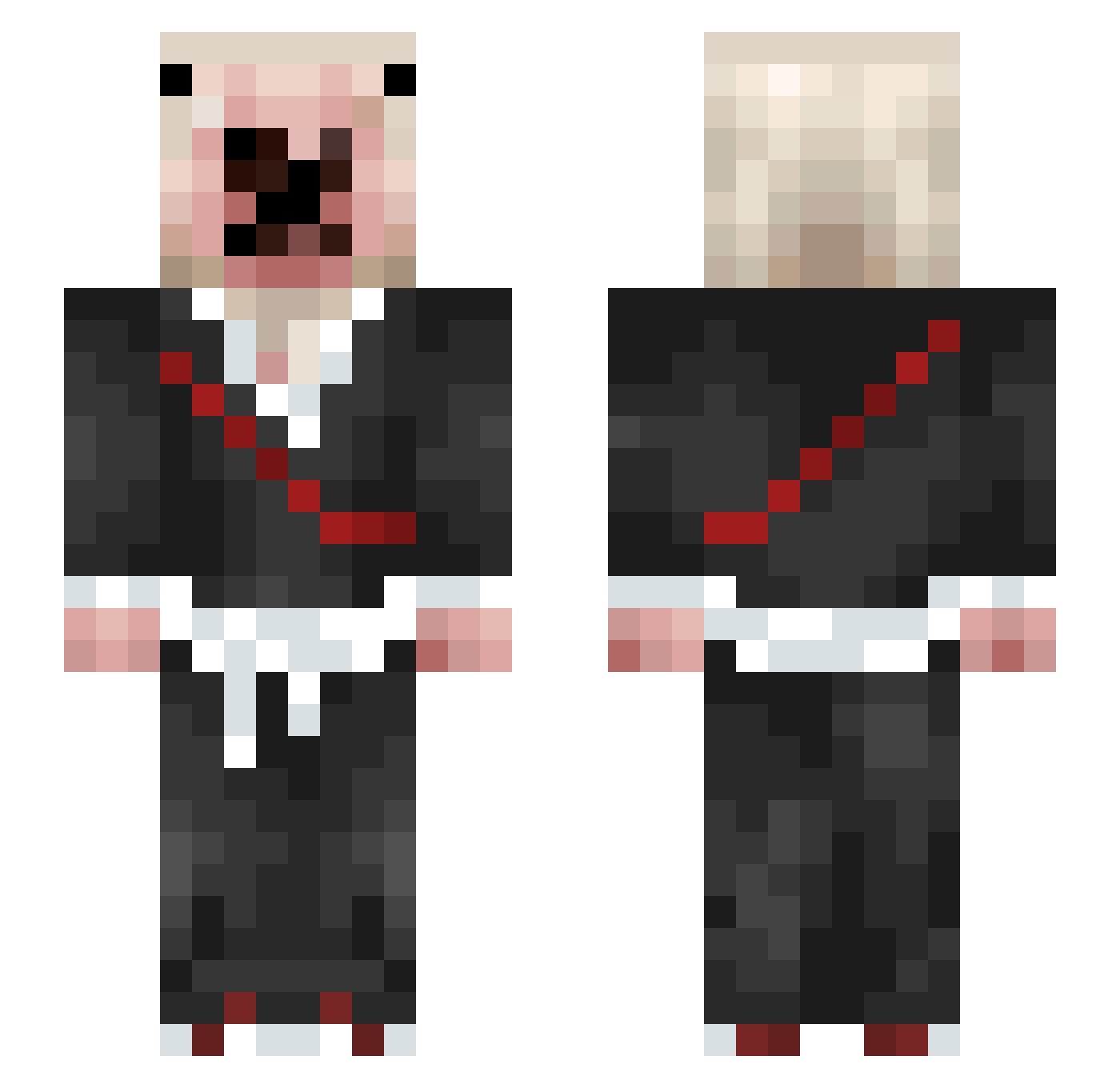 StonerTails Minecraft skin, front and back view