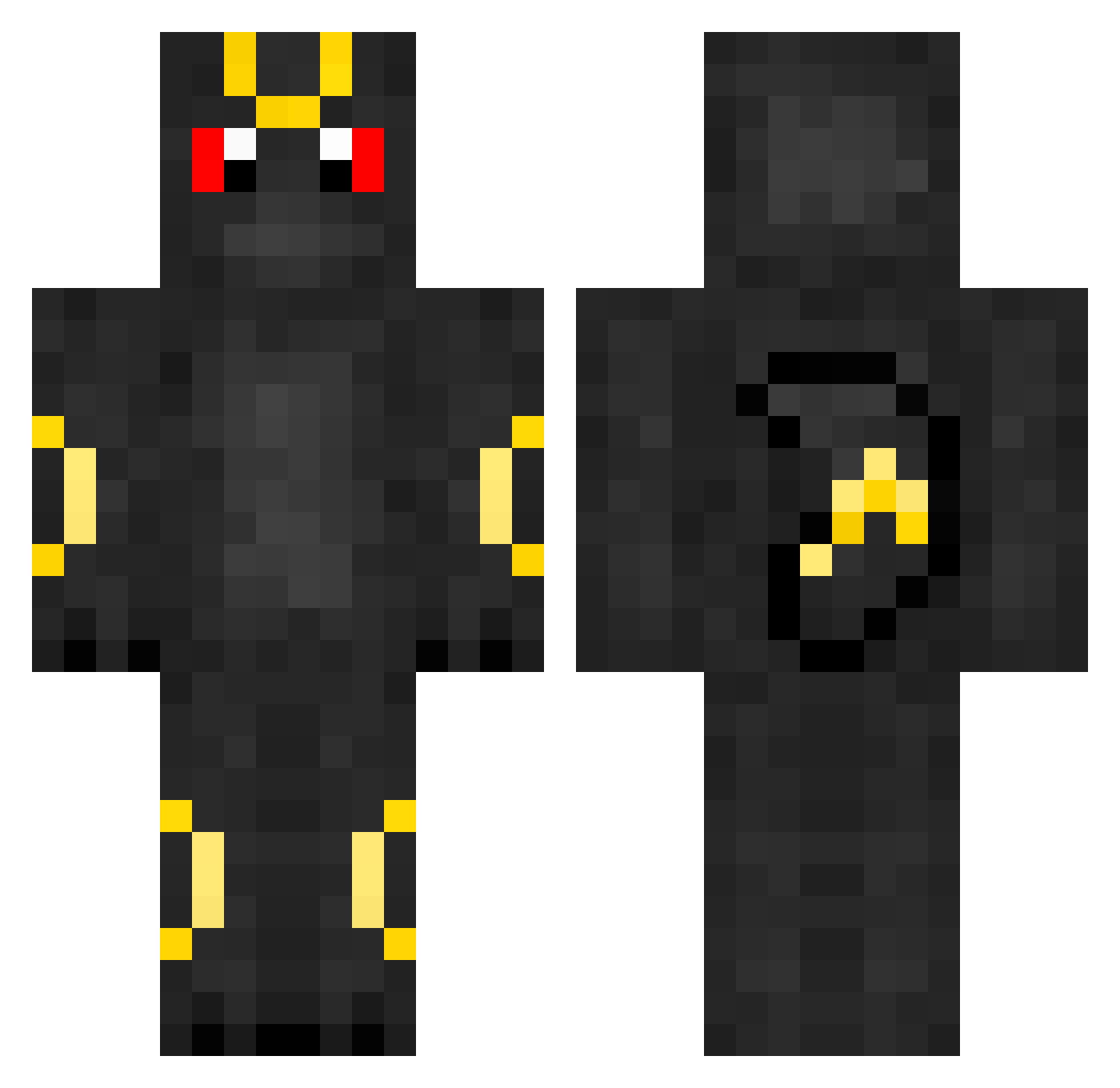 Nickeling Minecraft skin, front and back view