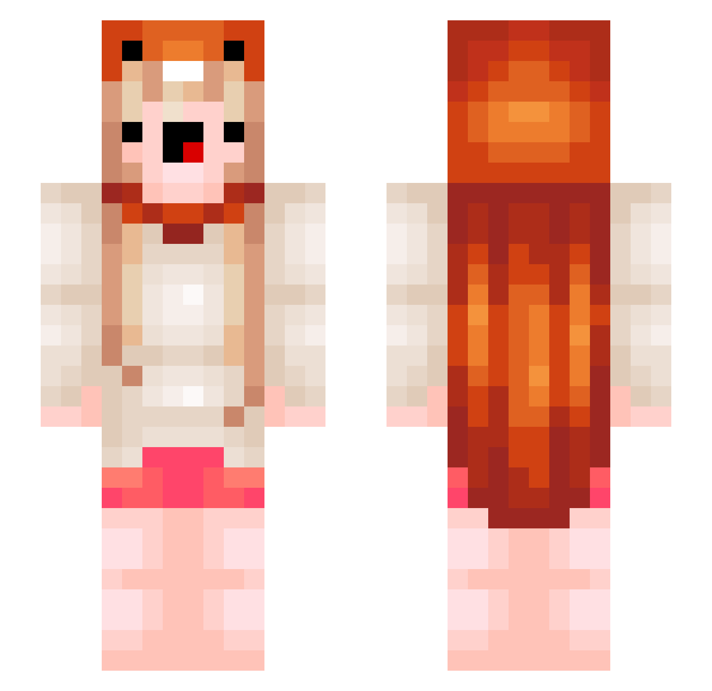 Dioremote Minecraft skin, front and back view