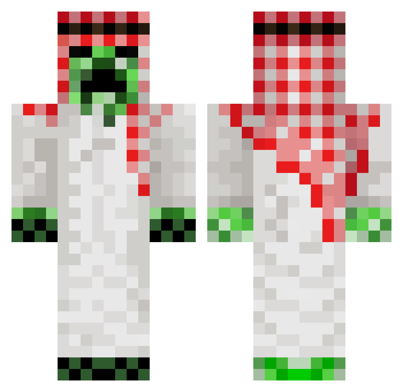 qhasn Minecraft skin, front and back view