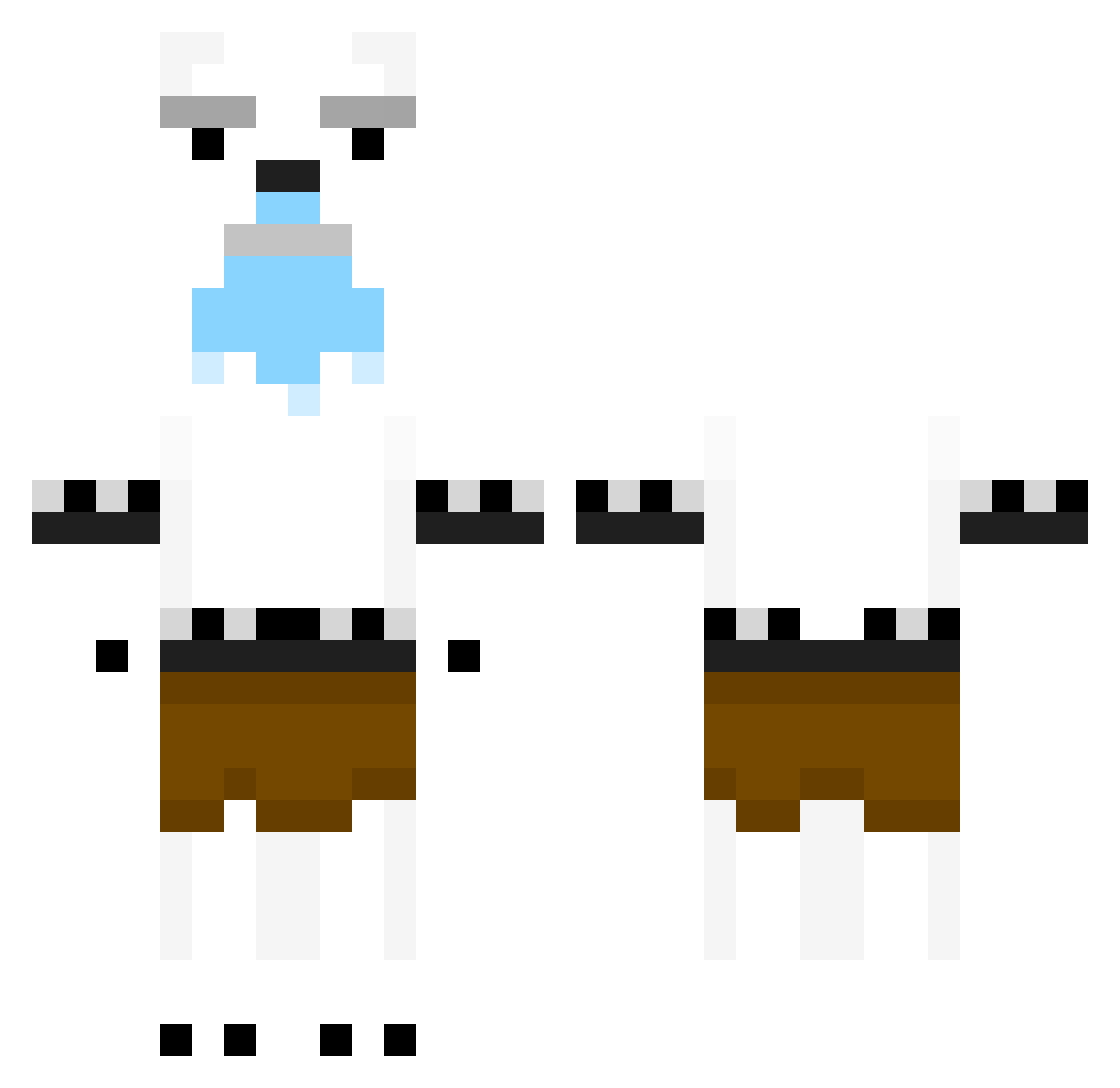 3miny Minecraft skin, front and back view