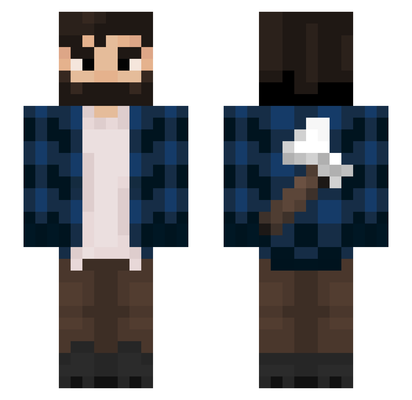 CaptainWinkey50 Minecraft skin, front and back view
