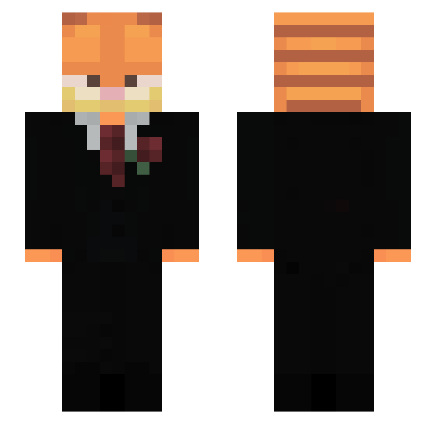 TFK013 Minecraft skin, front and back view