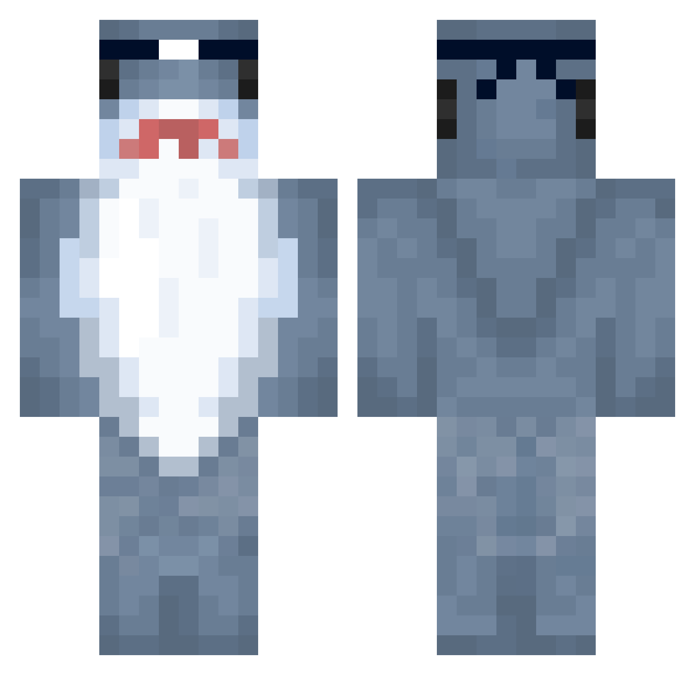 JustBeingUseless Minecraft skin, front and back view