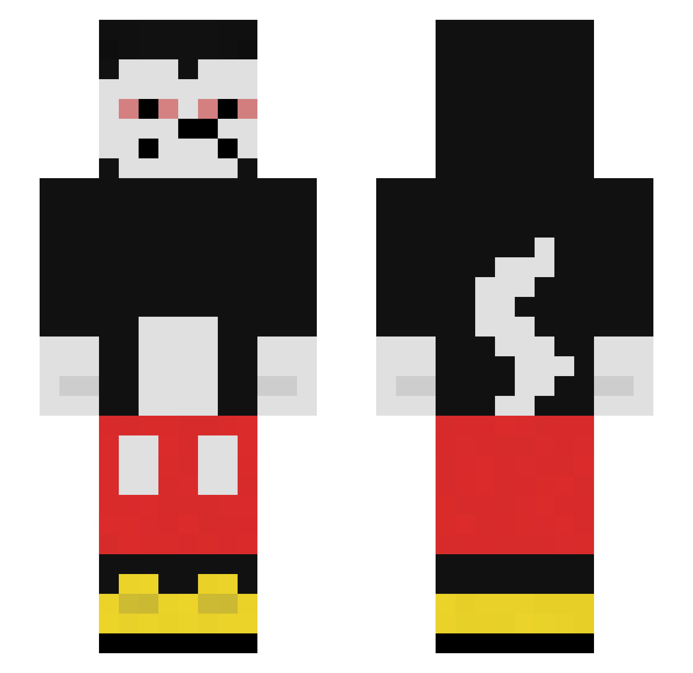 Nonexonn Minecraft skin, front and back view