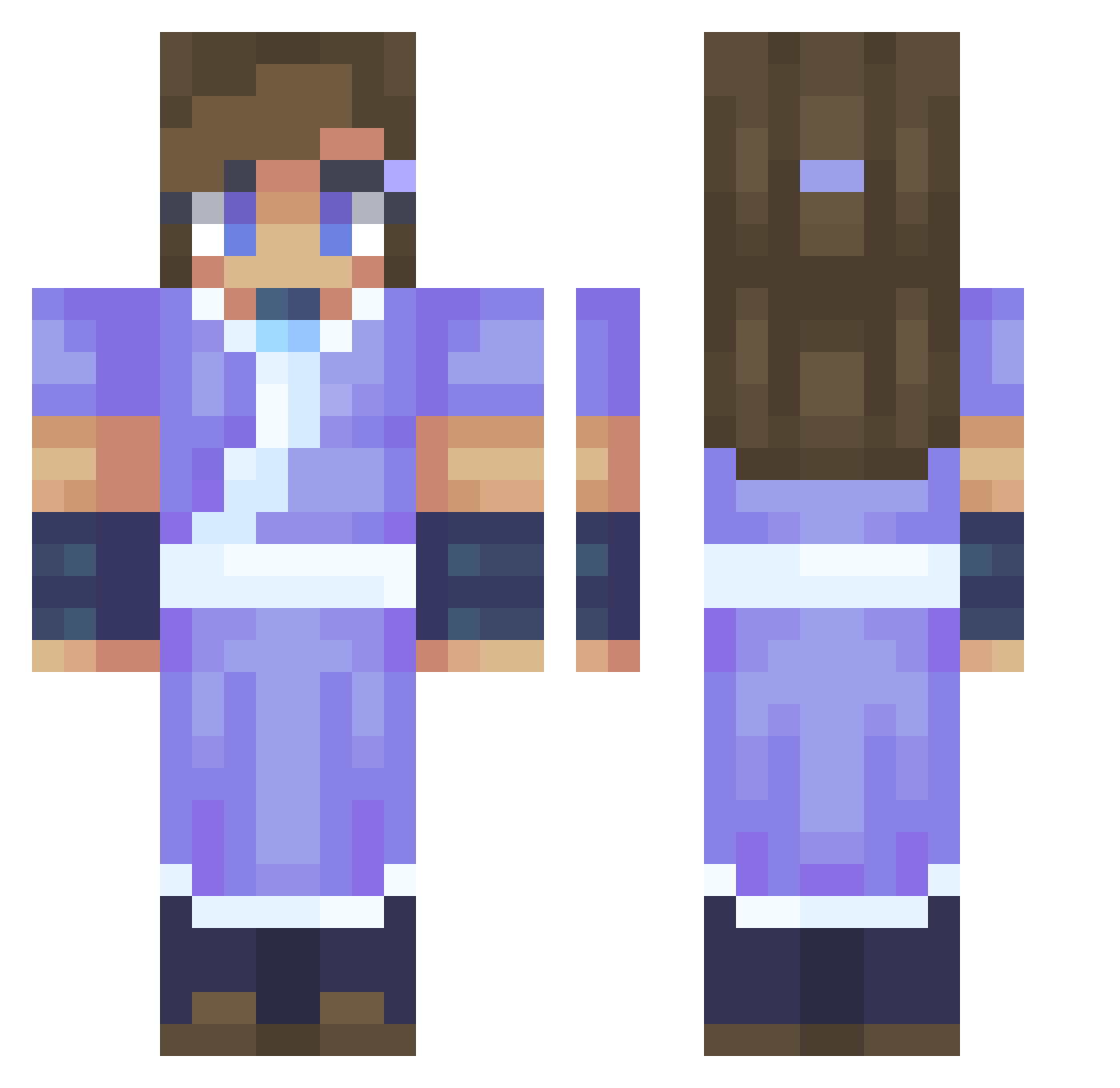 darcinia Minecraft skin, front and back view