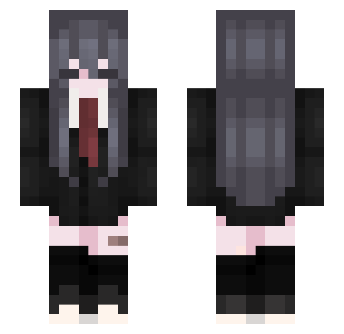 yumQAQ Minecraft skin, front and back view