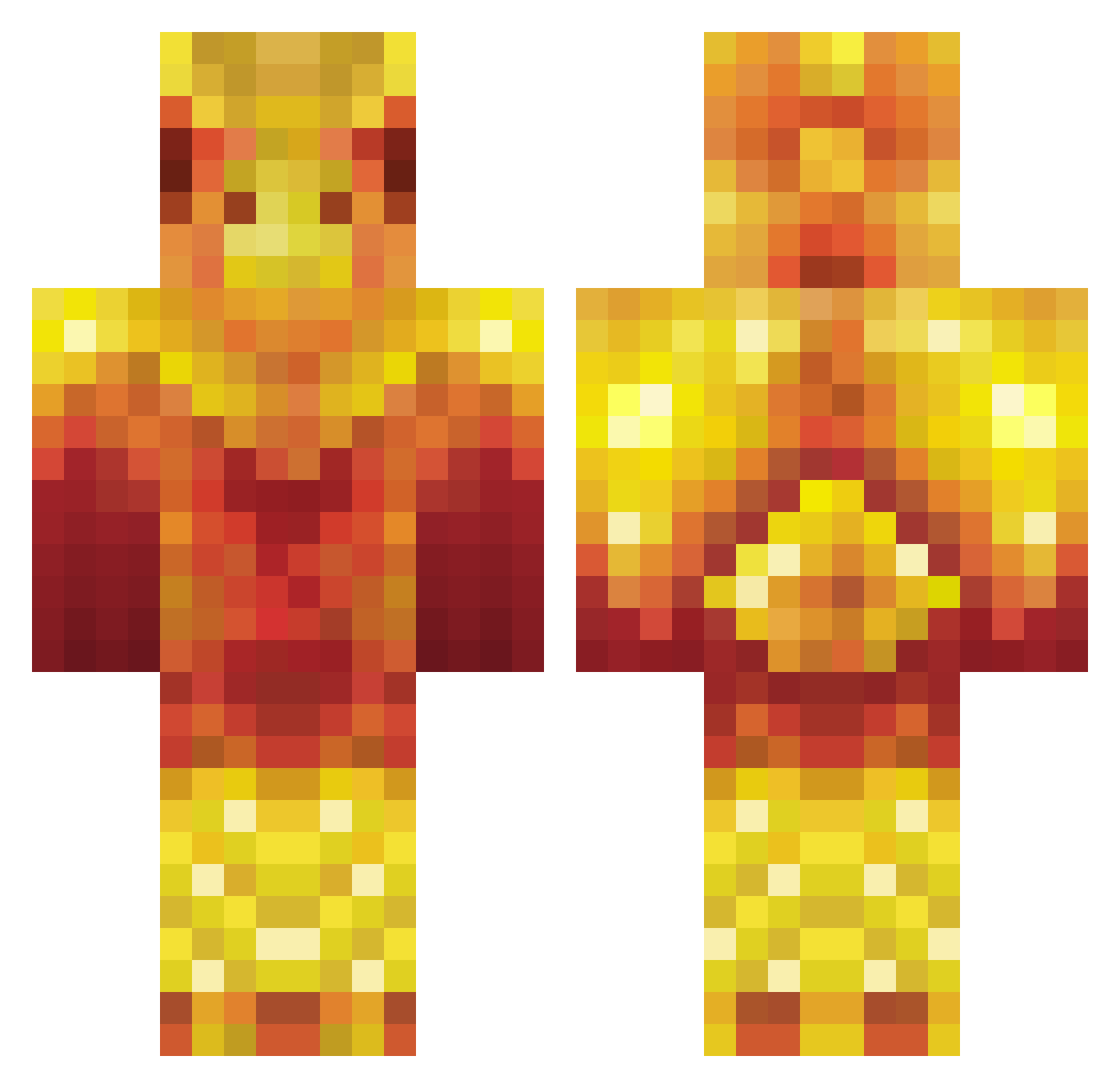 Obtest Minecraft skin, front and back view