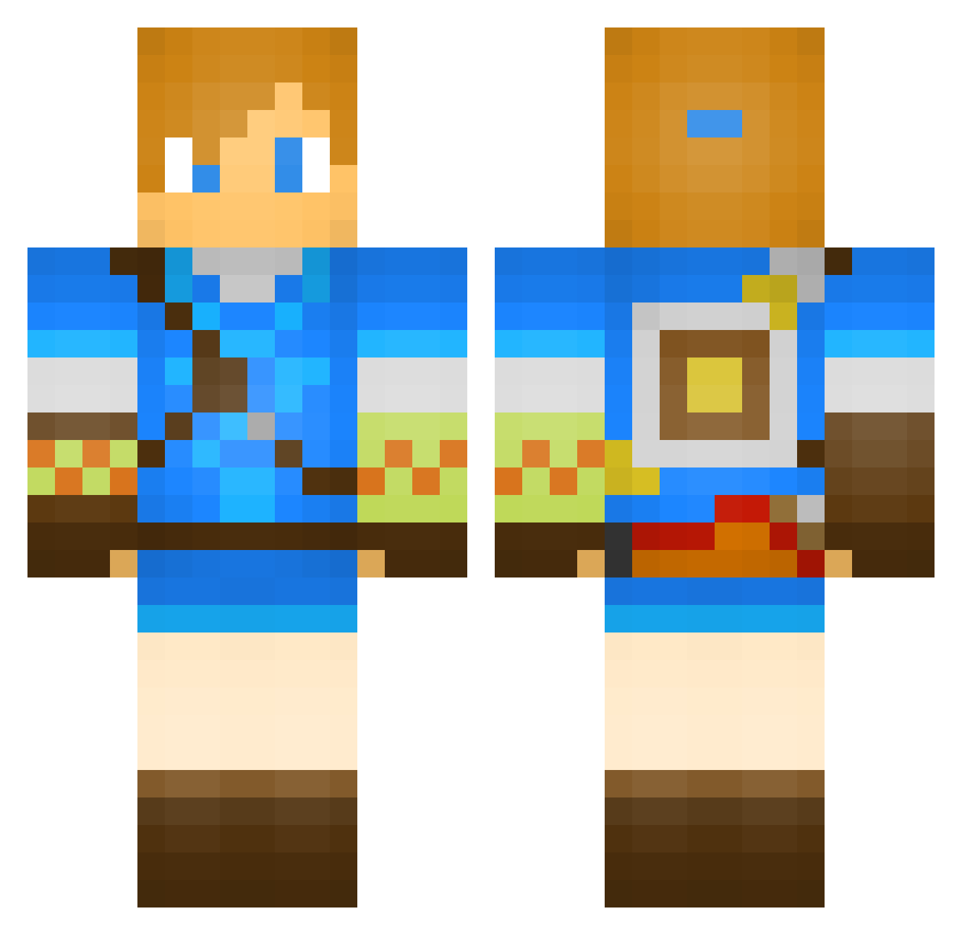 Cisco2Bang Minecraft skin, front and back view