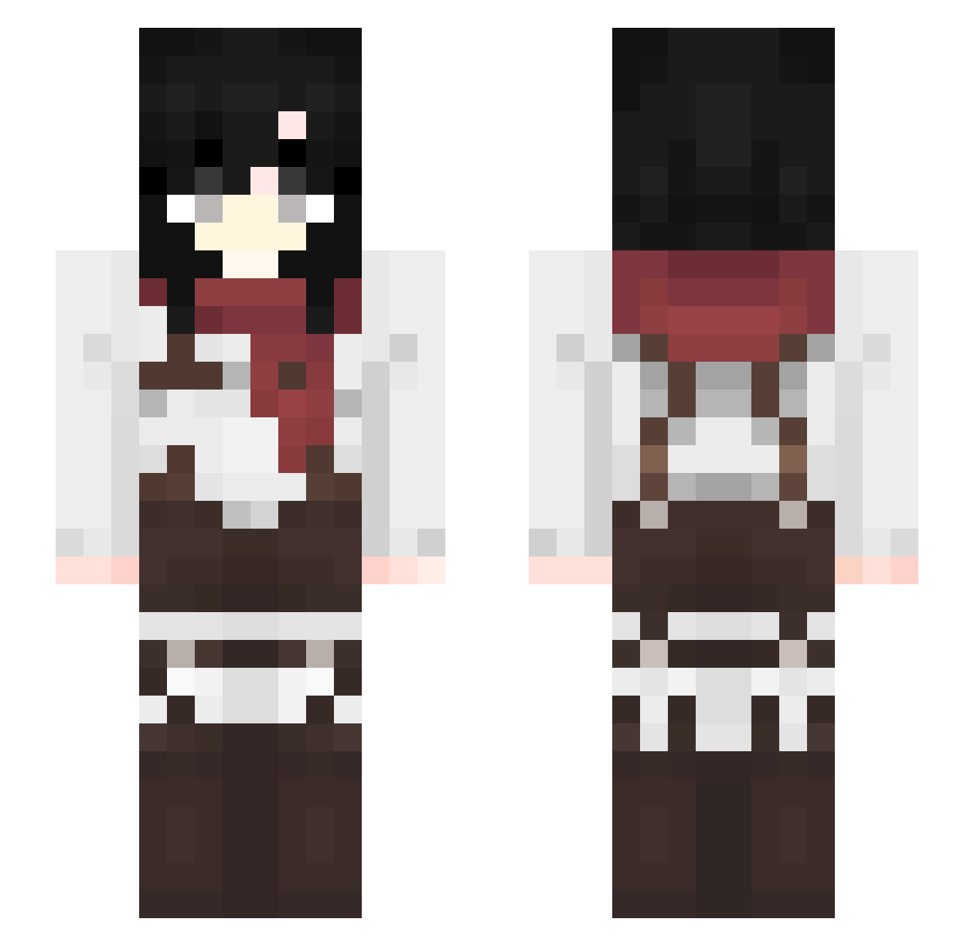 ccloverx Minecraft skin, front and back view