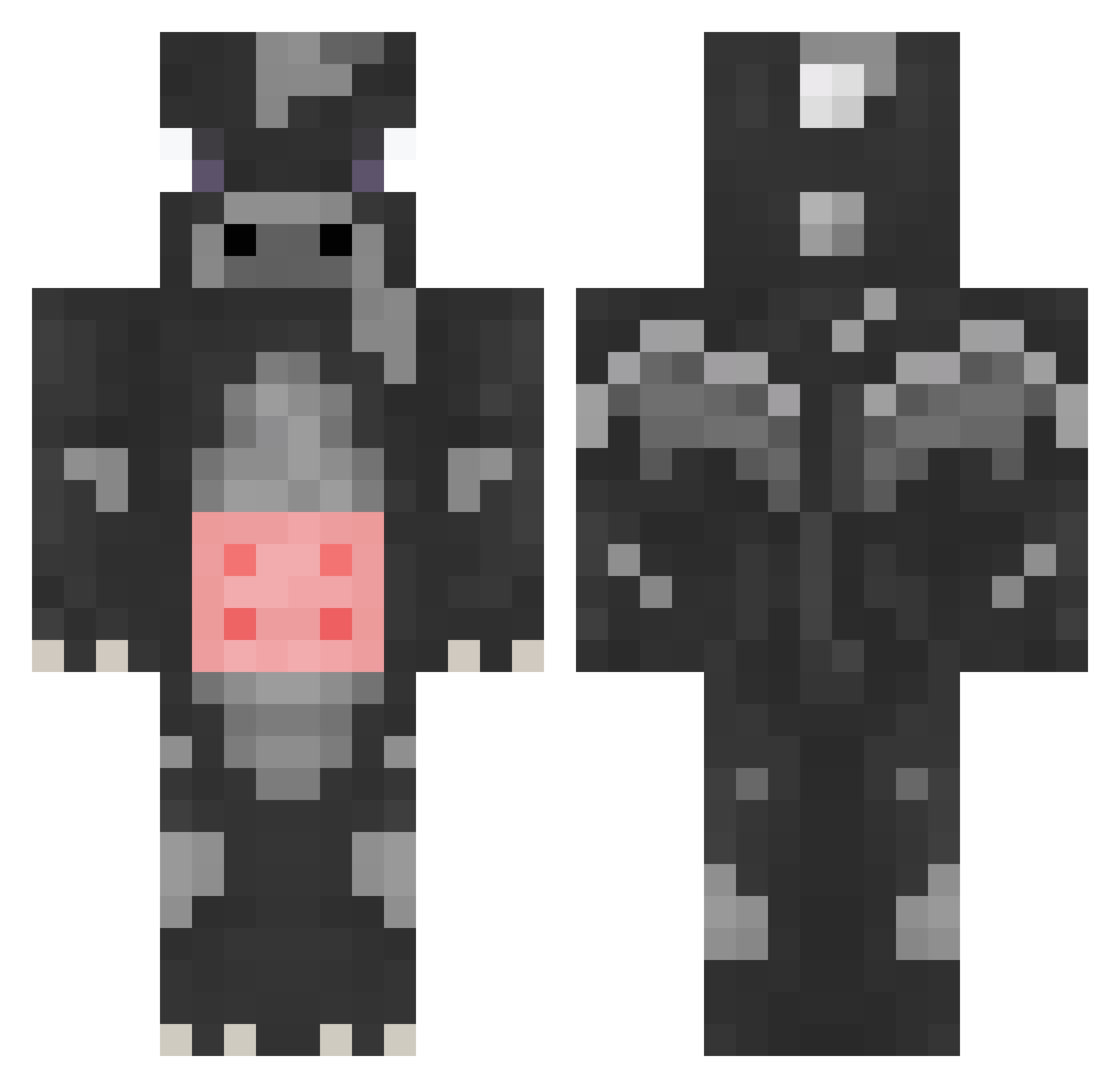 IRM Minecraft skin, front and back view