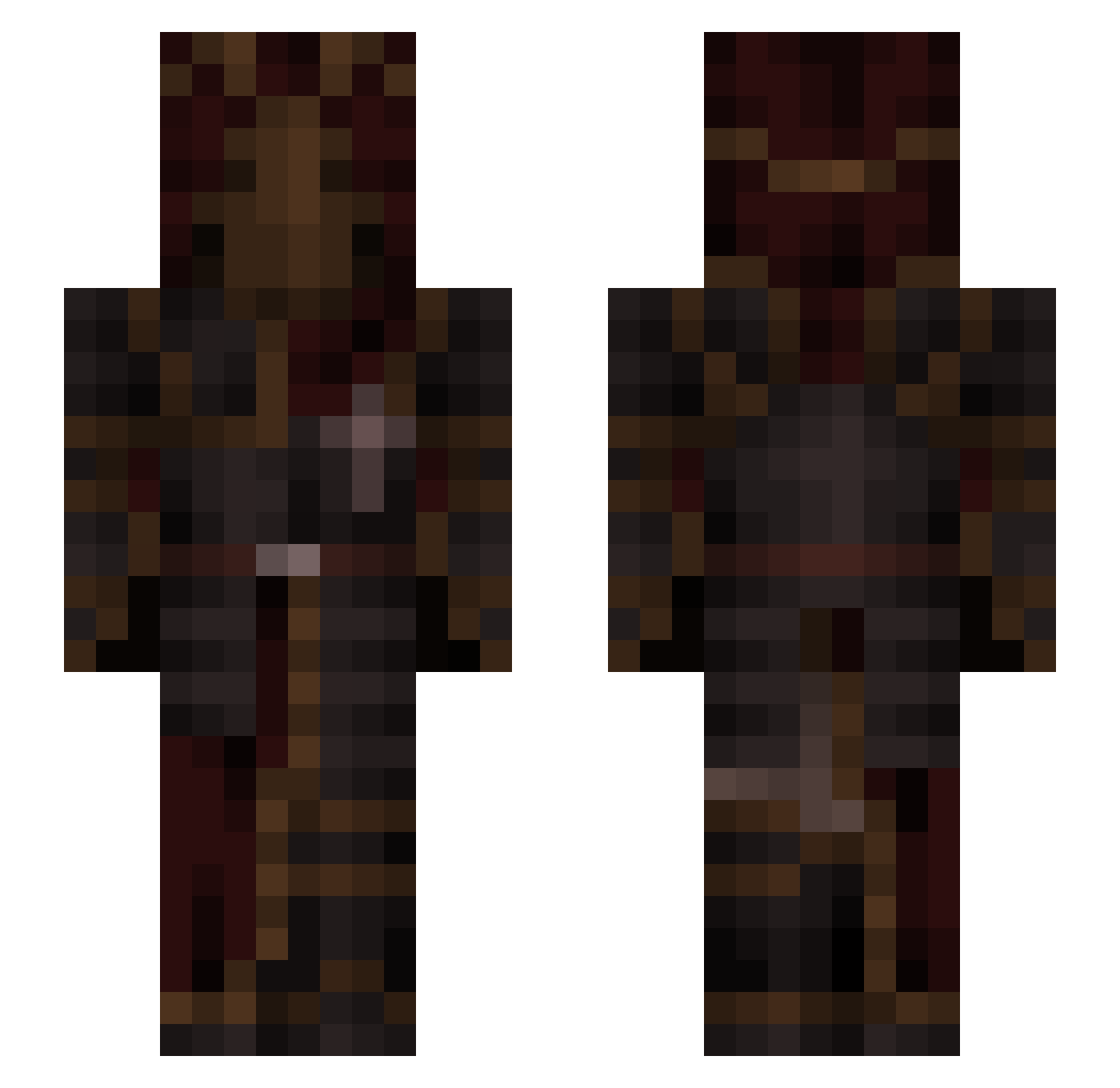 Qubon Minecraft skin, front and back view