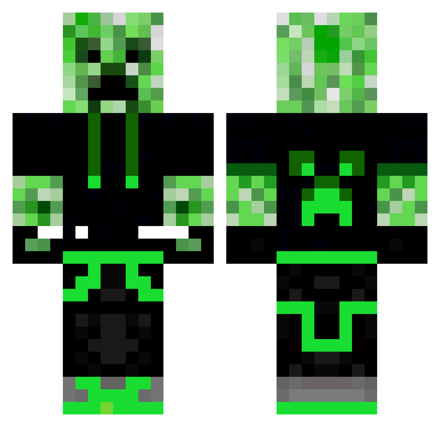 tssym Minecraft skin, front and back view