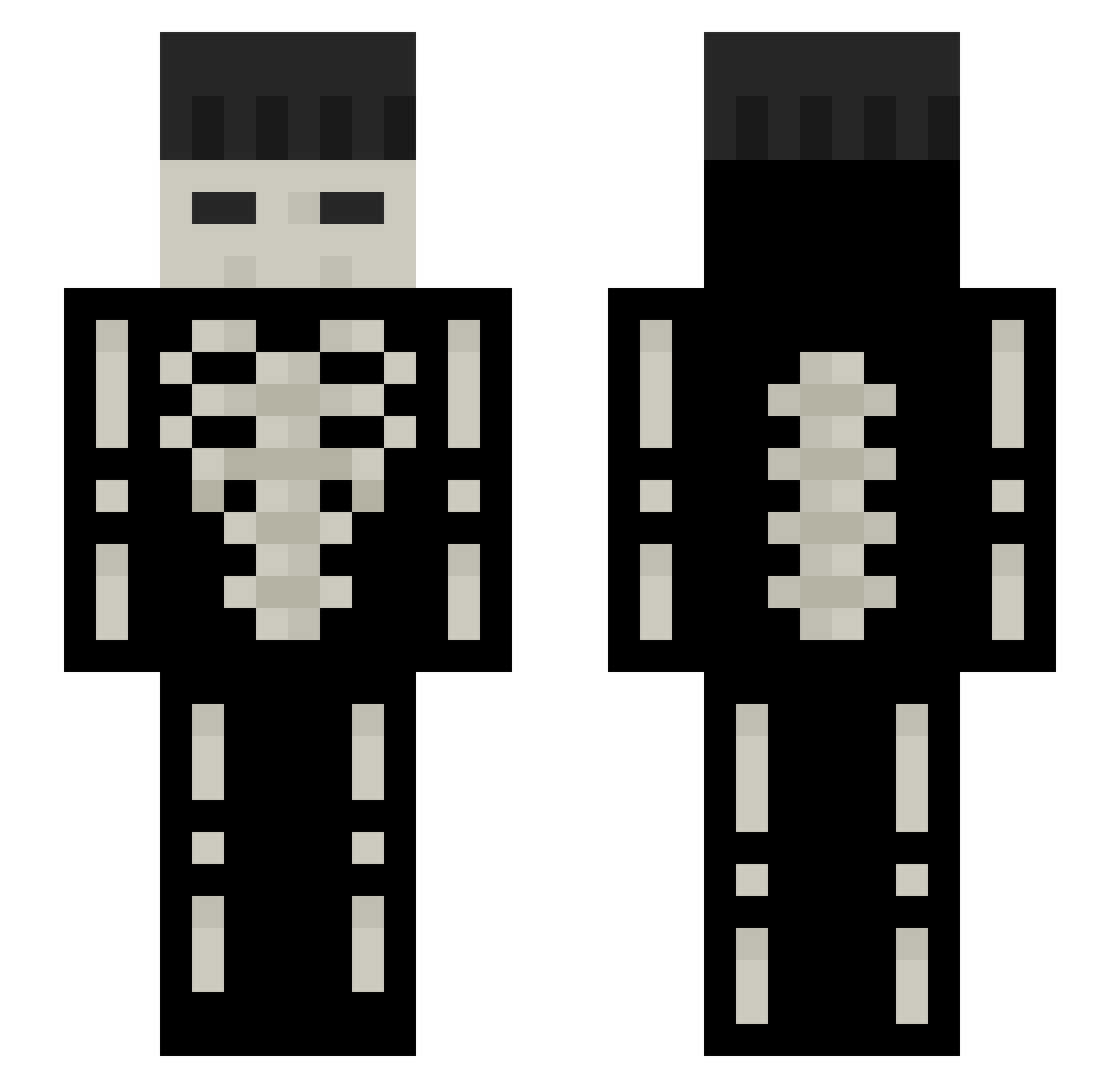 Quisby Minecraft skin, front and back view