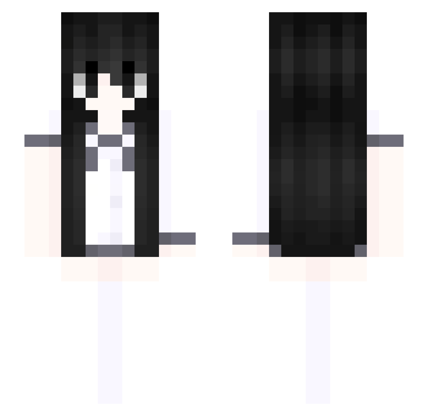 pukemygutzzz Minecraft skin, front and back view