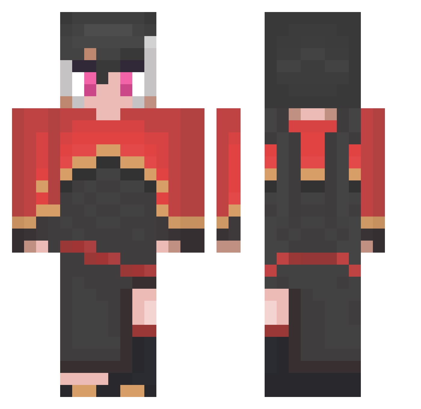 Squish1211 Minecraft skin, front and back view