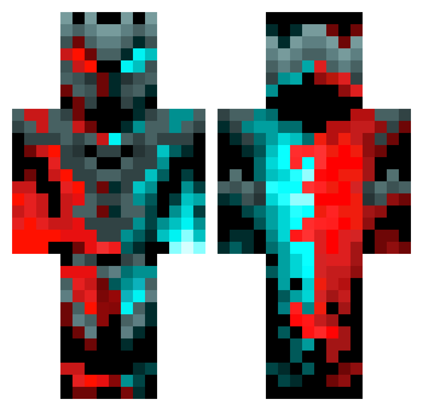 Gamerpro36011 Minecraft skin, front and back view