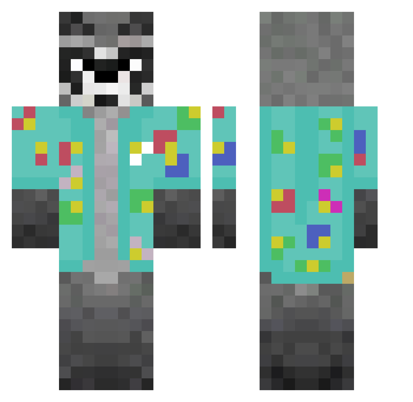 TanukiKoori Minecraft skin, front and back view