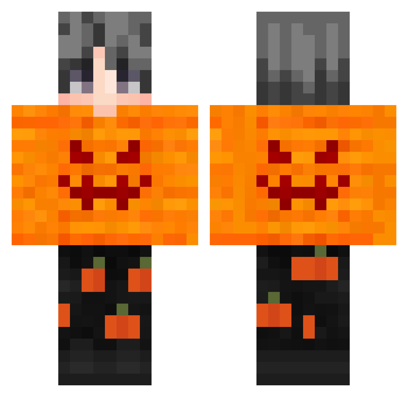 RavenOff_ Minecraft skin, front and back view