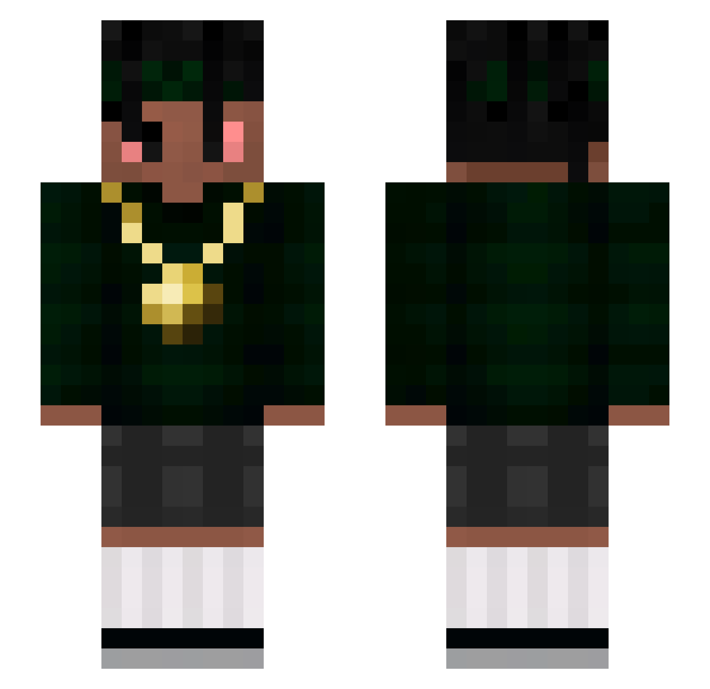 roddin Minecraft skin, front and back view