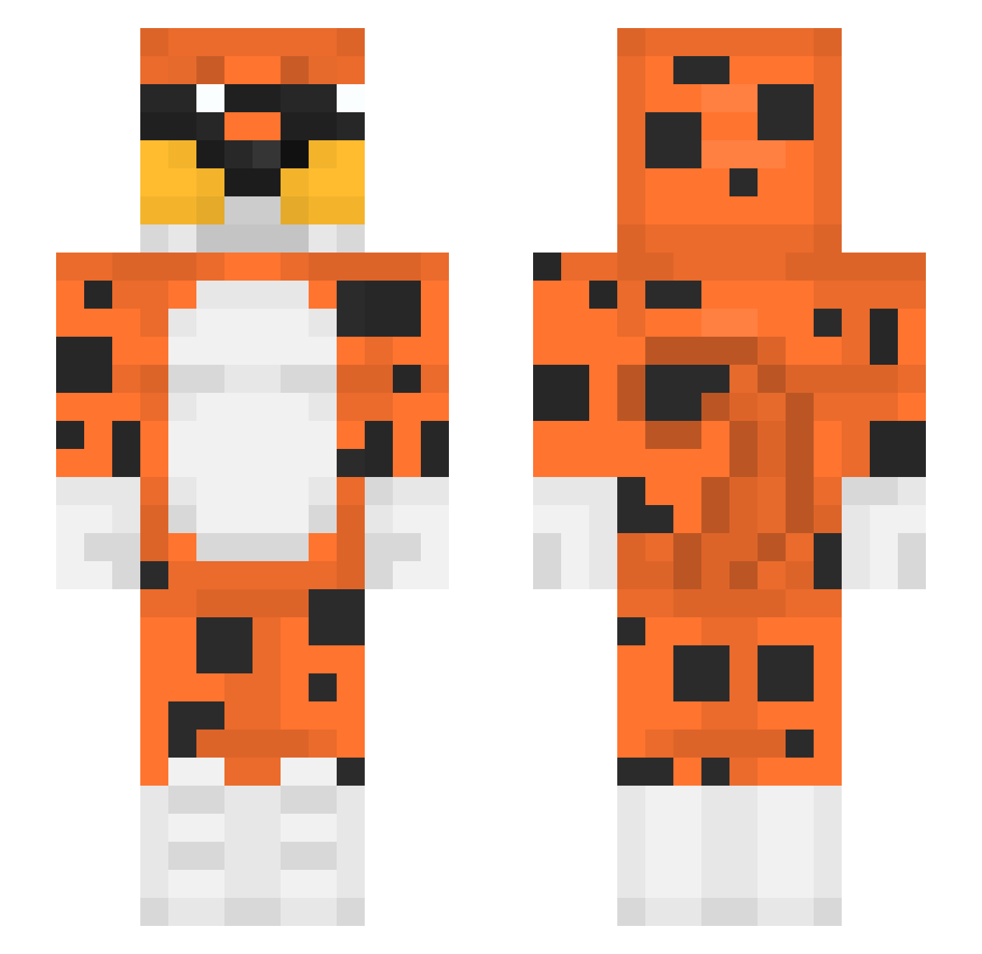 Zaqw Minecraft skin, front and back view