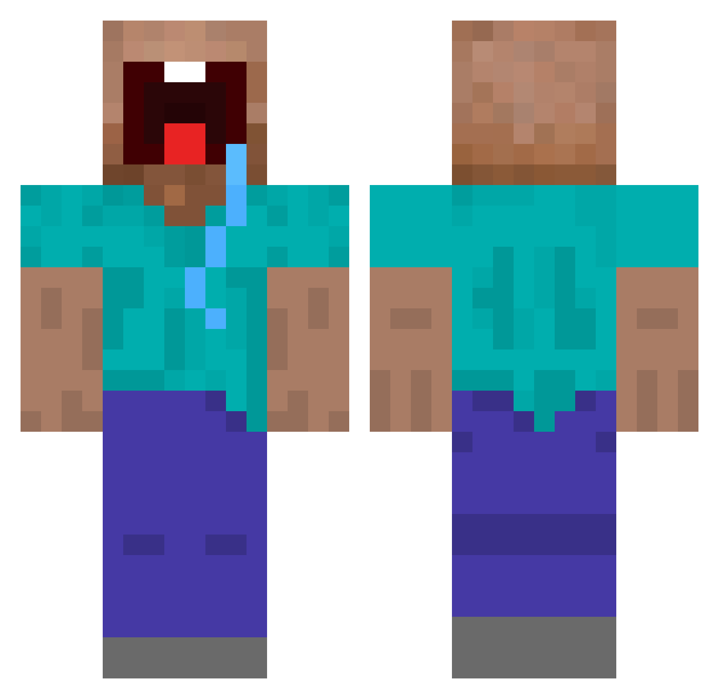 shinearc Minecraft skin, front and back view