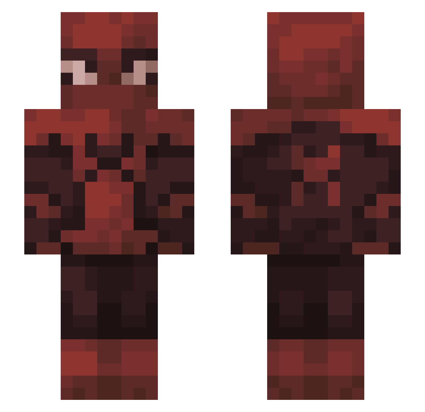 Quintey Minecraft skin, front and back view