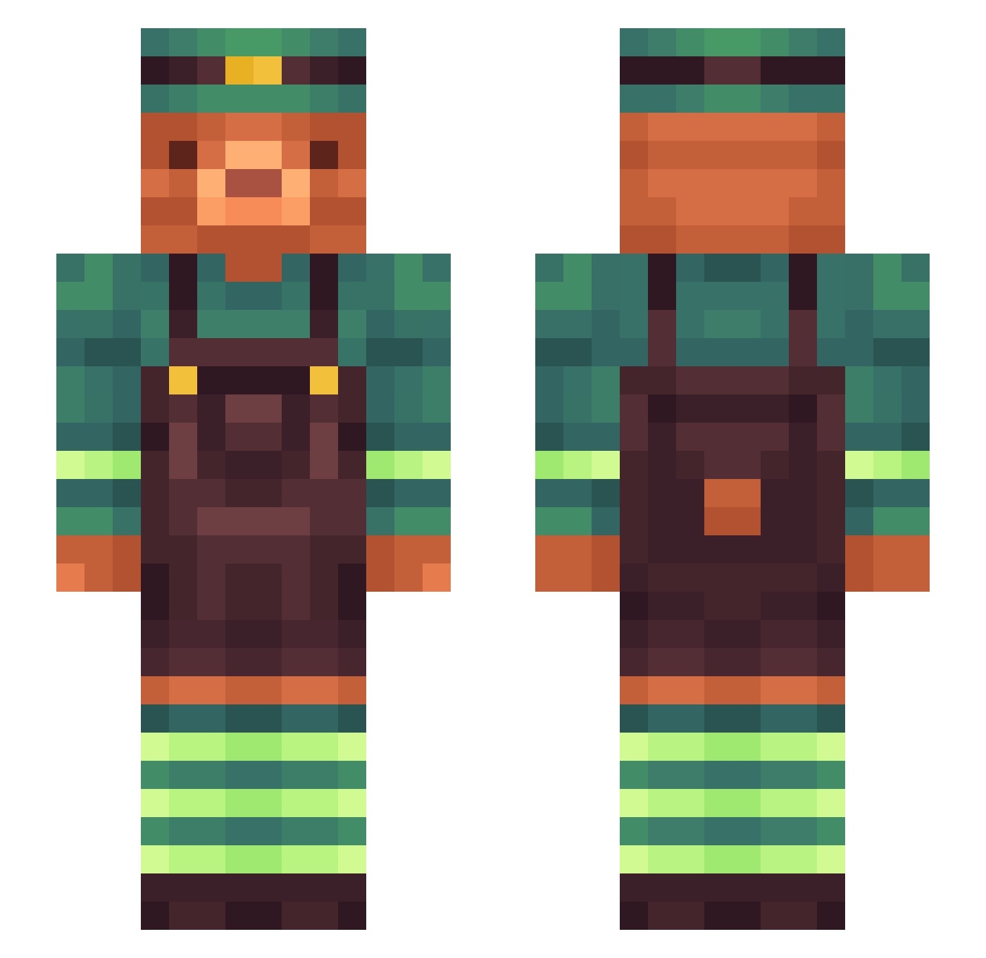 Sighter Minecraft skin, front and back view