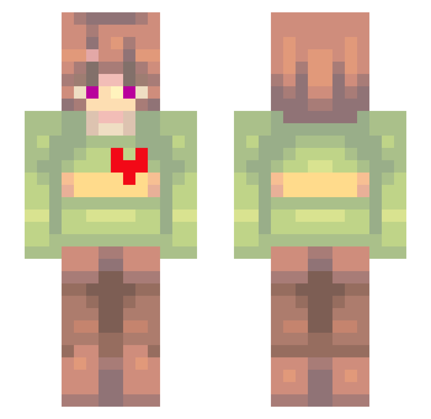 maplefx Minecraft skin, front and back view