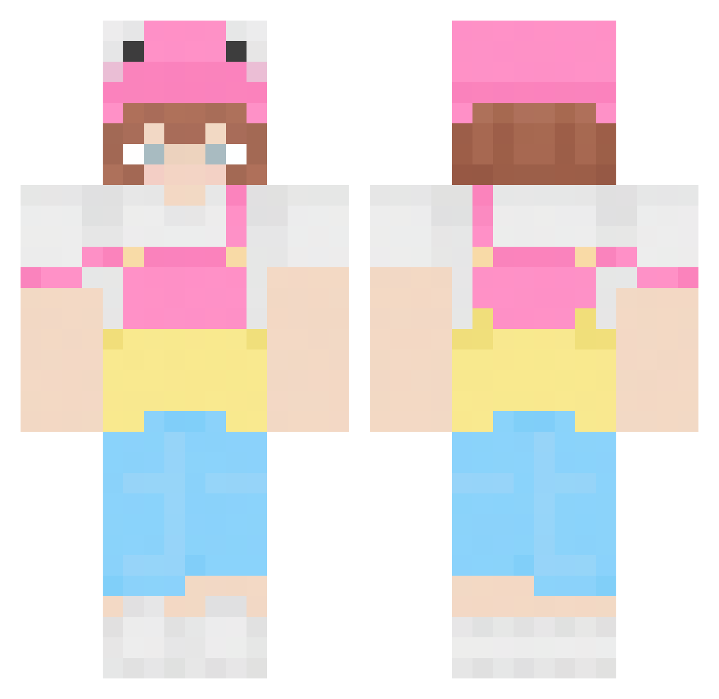 BingoTheFrog Minecraft skin, front and back view
